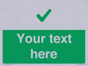 Custom green background, green tick sign